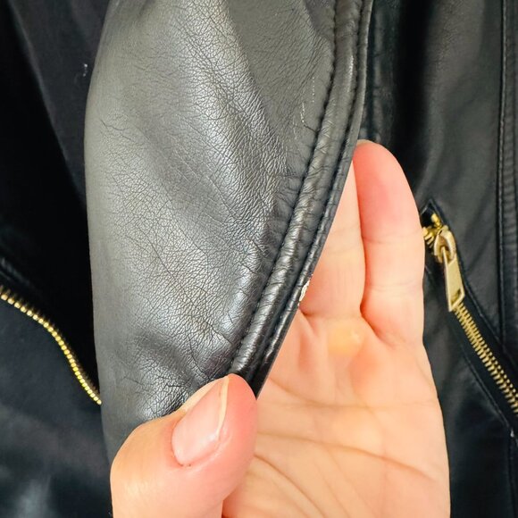 Free People Harriet Vegan Leather Hooded Moto Jacket - XL - Picture 12 of 12